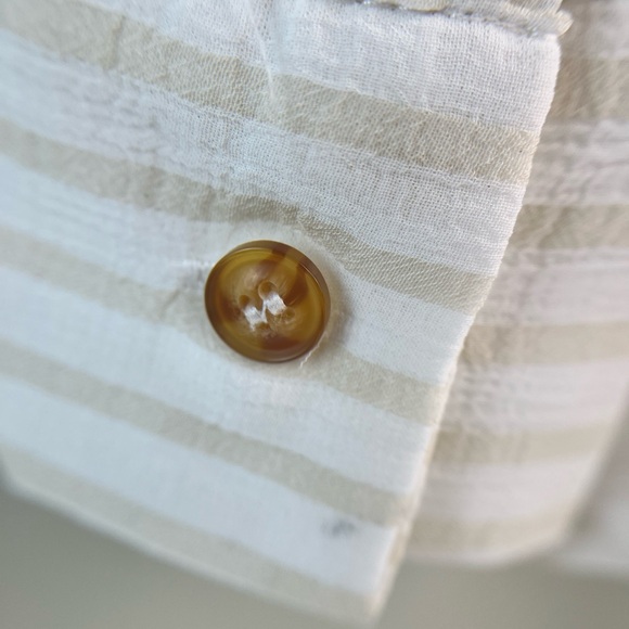 PrettyLittleThing White Sheer Stripe Button Front Romper Size 4 [000196] - Picture 6 of 7